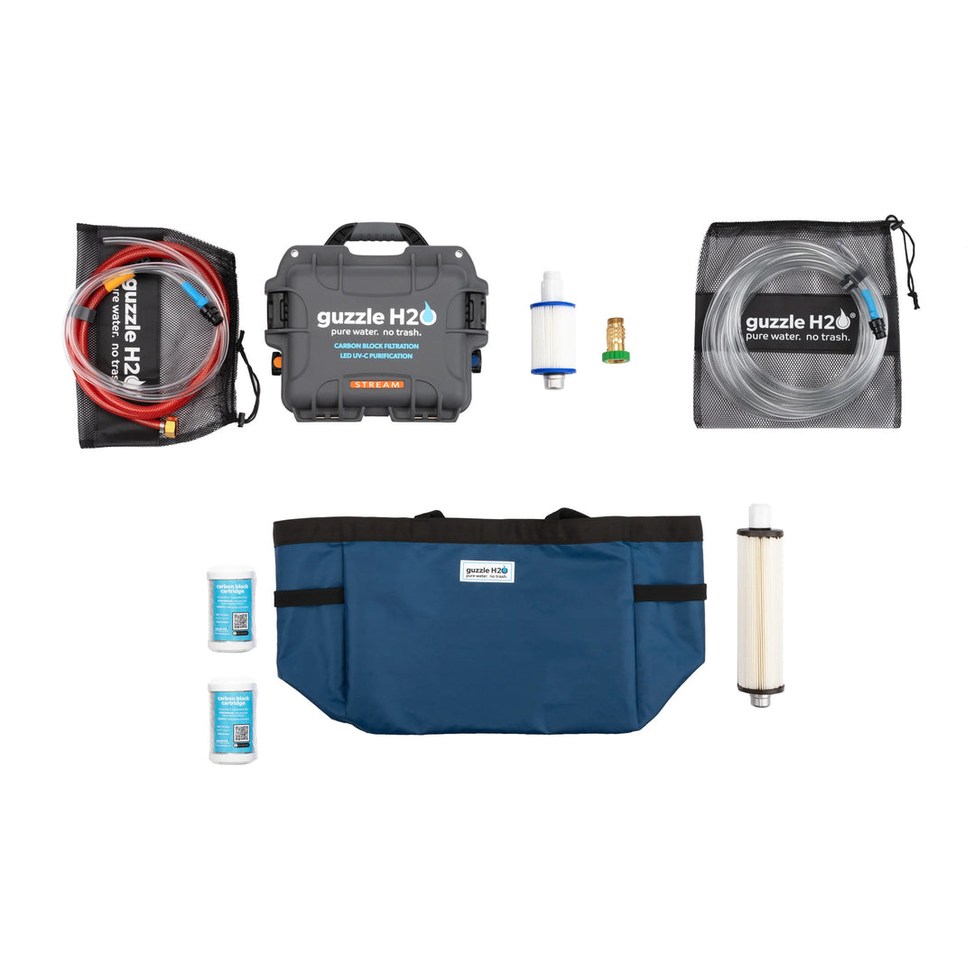 Guzzle H2O Expedition Bundle portable water purification system for vanlife and off-grid adventures